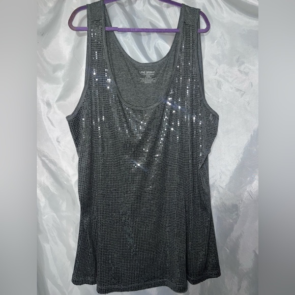 NWT Lane Bryant Gray Sequined Tank Size 14/16 - Picture 2 of 5